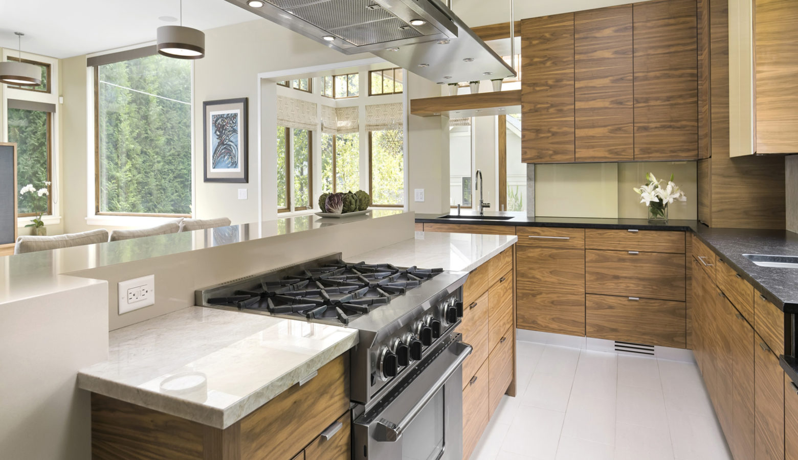 kitchen design with stove on island